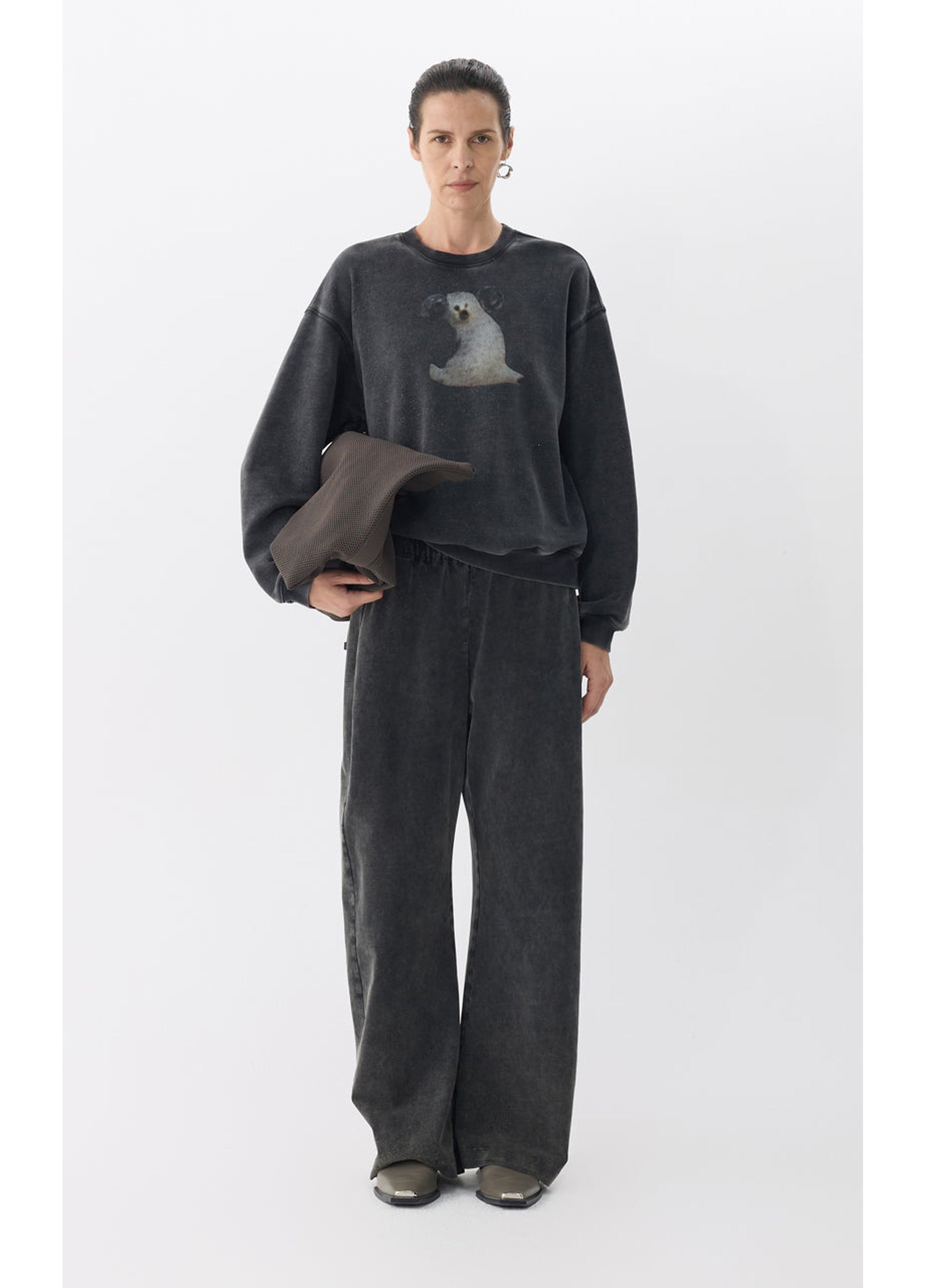 Womens Retro Dog Pattern Hoodie