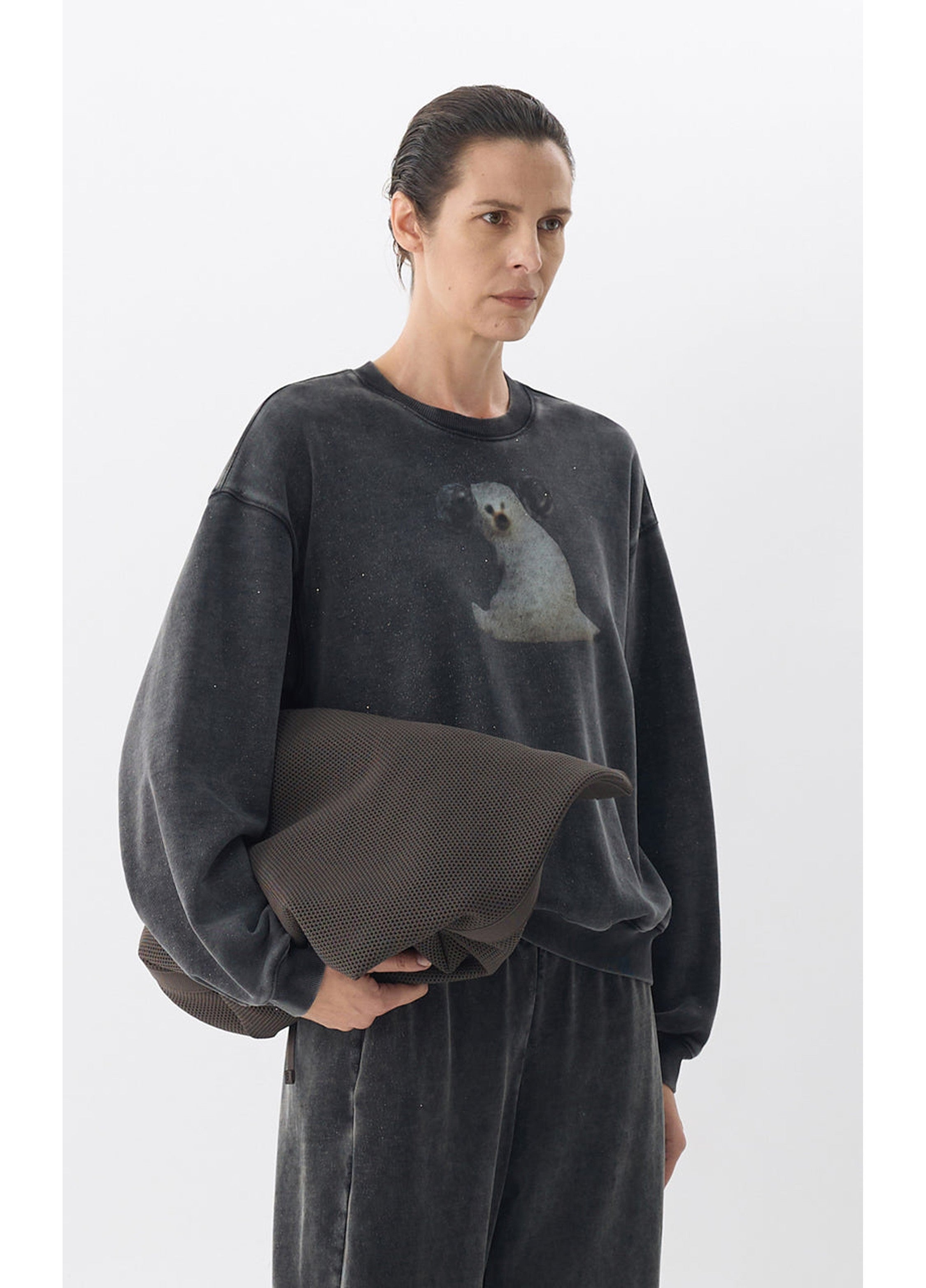 Womens Retro Dog Pattern Hoodie