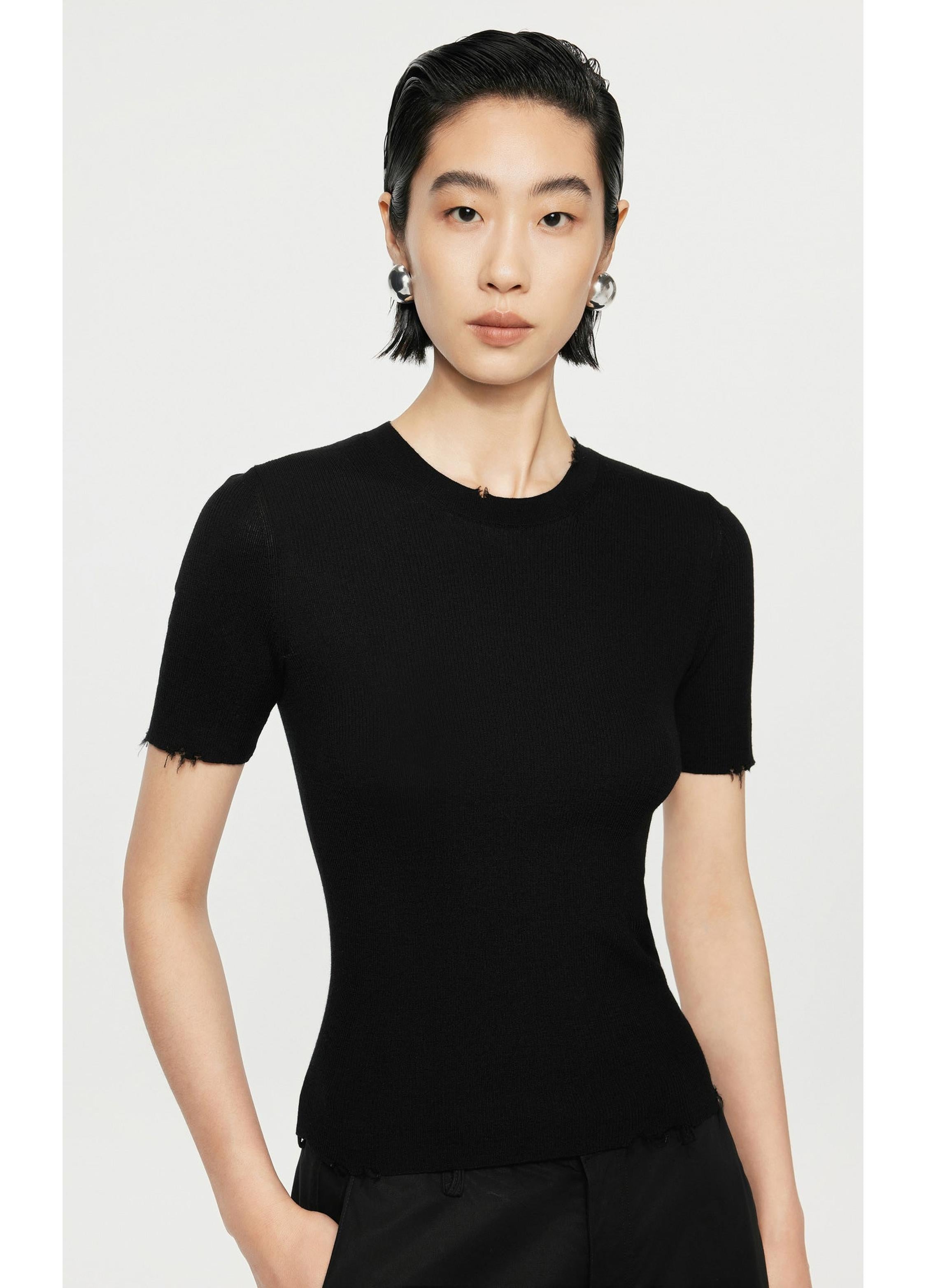 Knitted Sweater Slimming Wool T-shirt