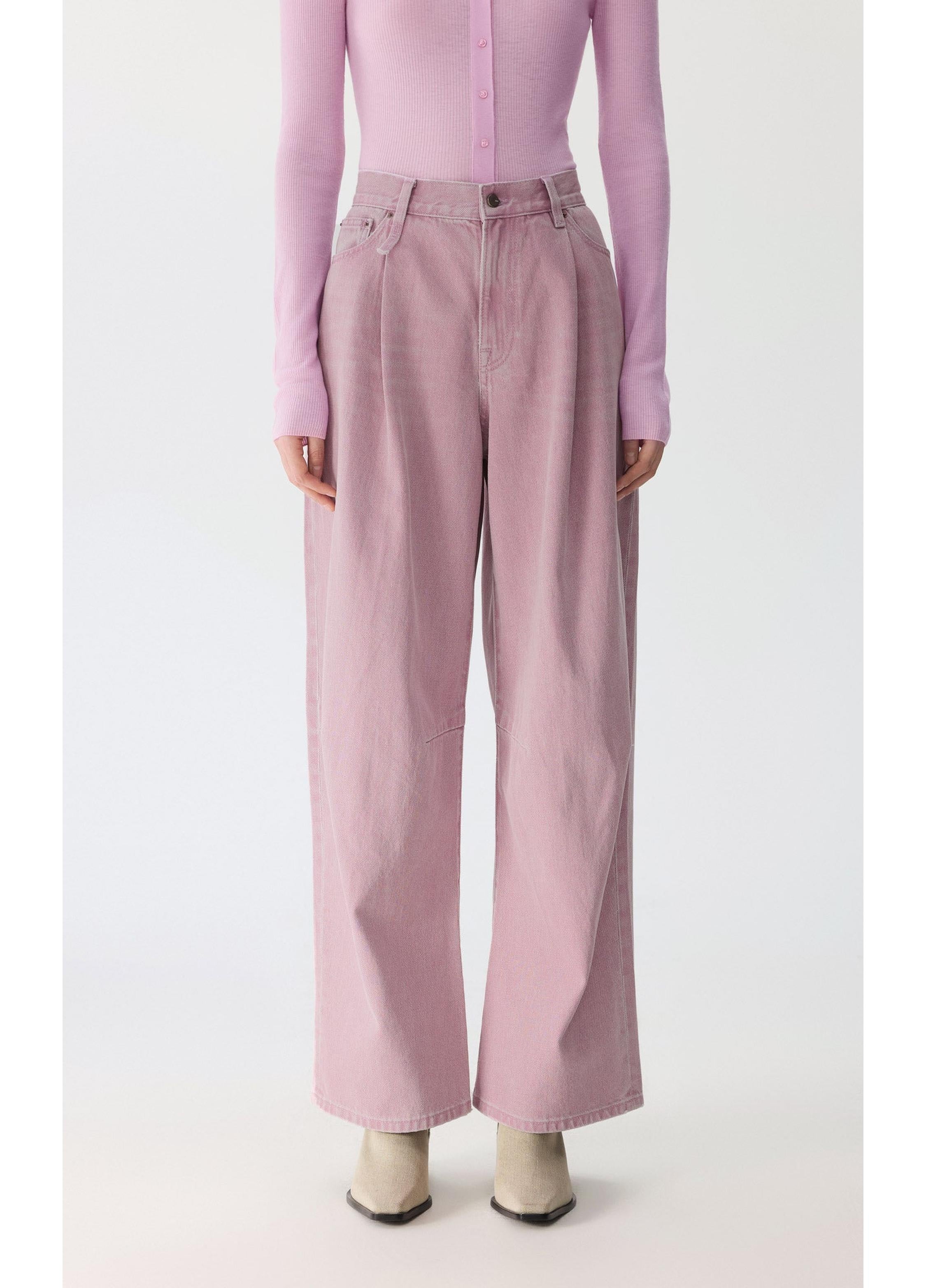 Straight-Leg Cuffed Denim Jeans