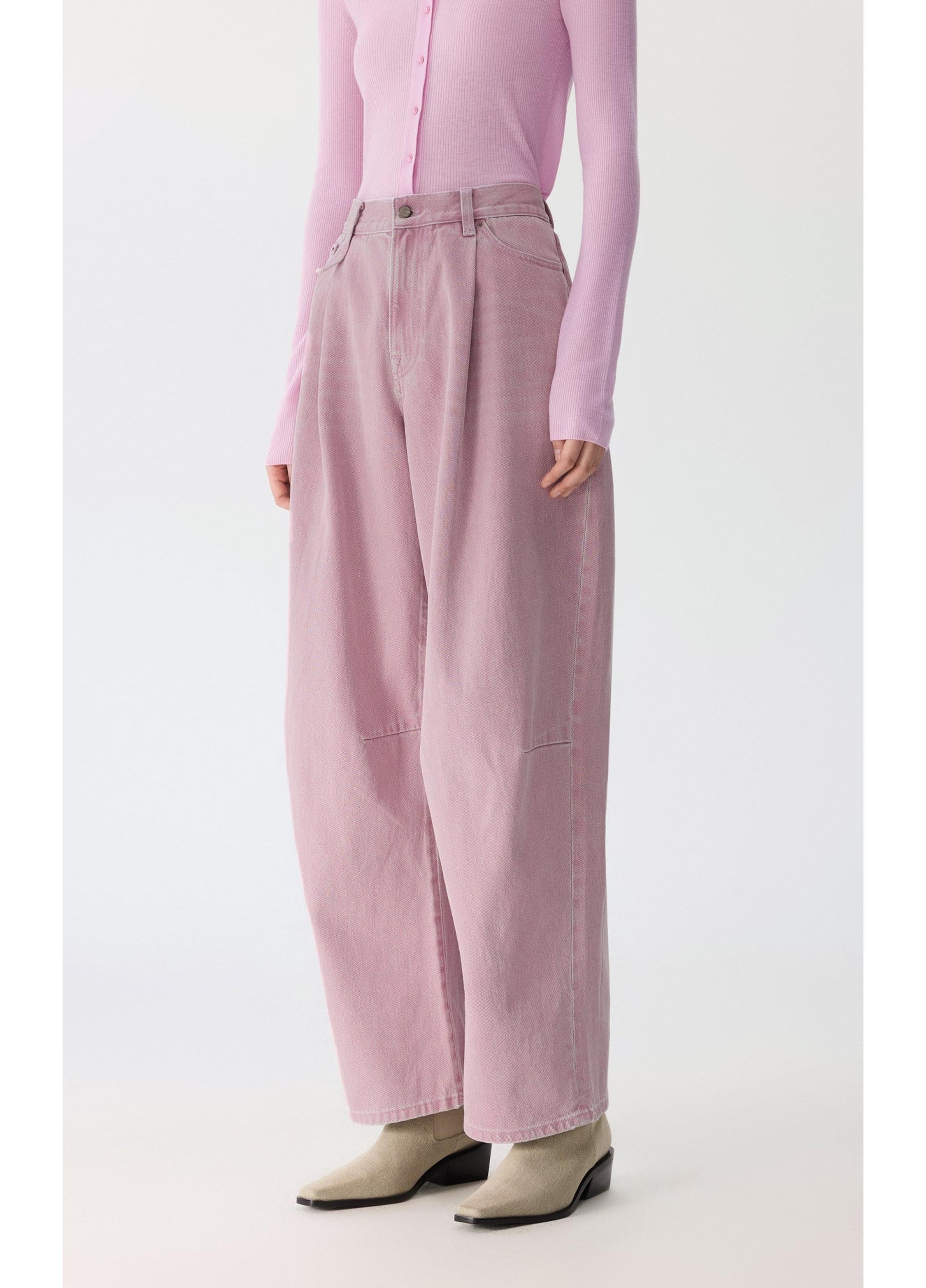 Straight-Leg Cuffed Denim Jeans