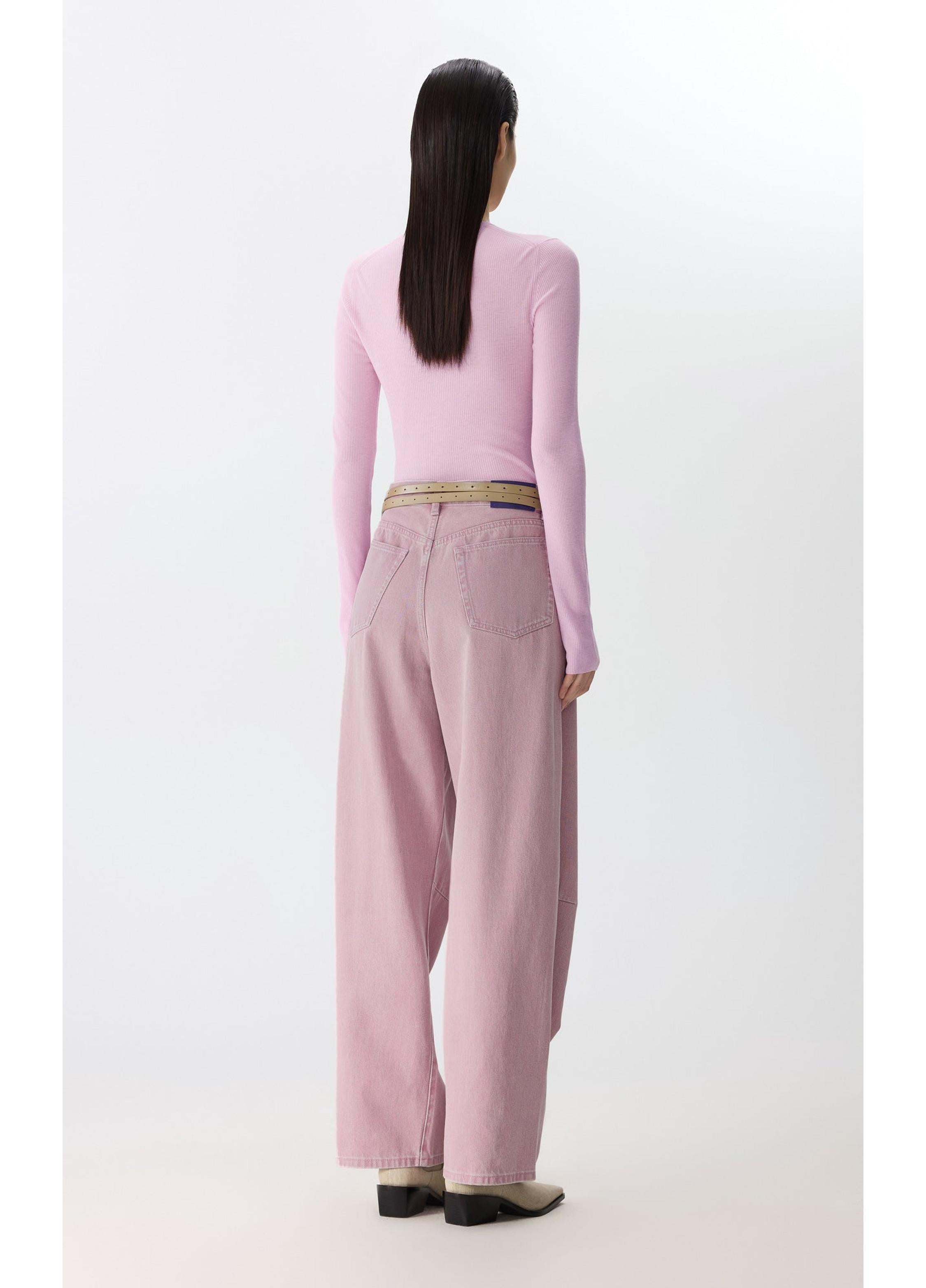 Straight-Leg Cuffed Denim Jeans