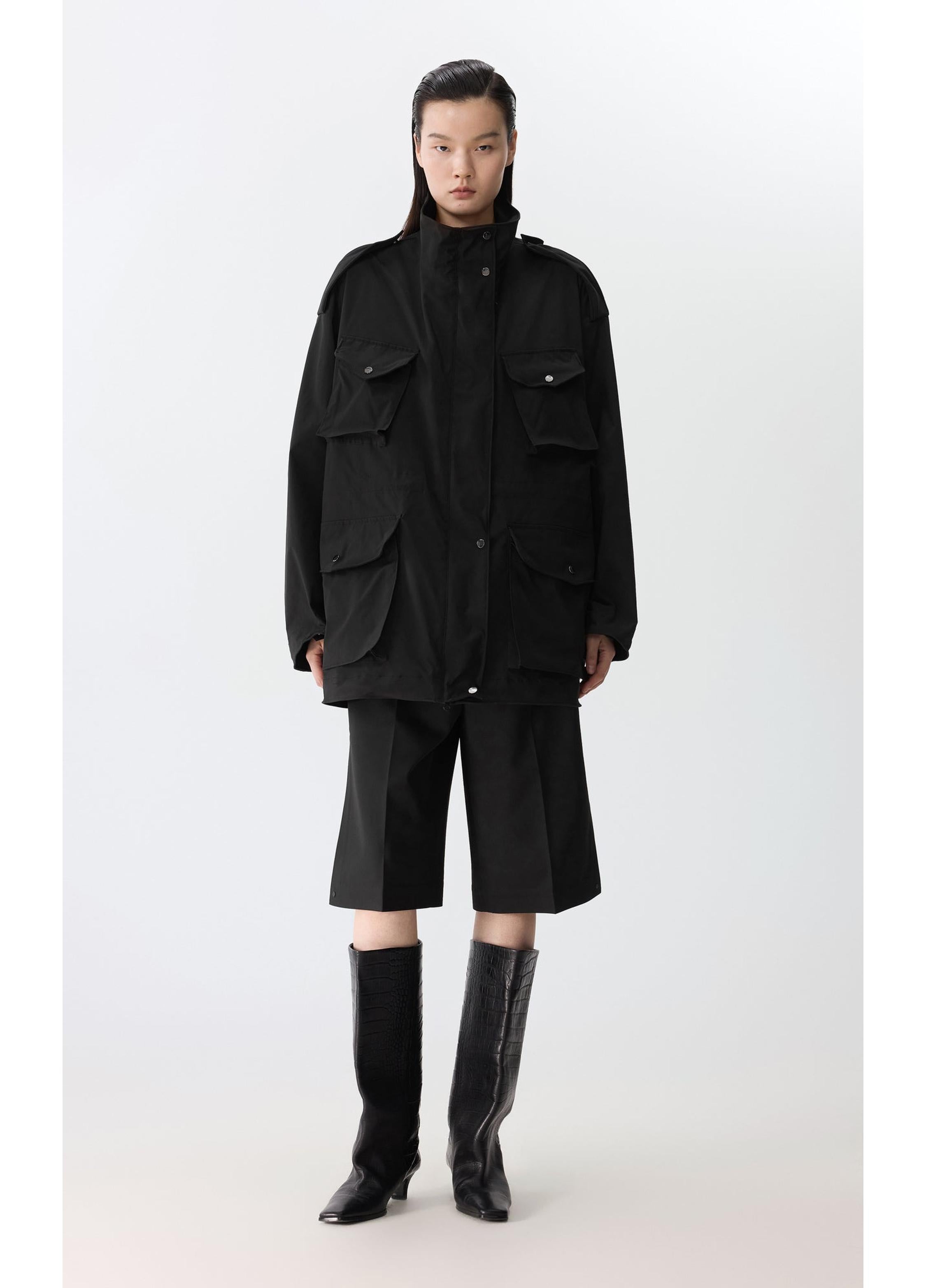 Oversized Shapeable Bone-Fish Hybrid Jacket